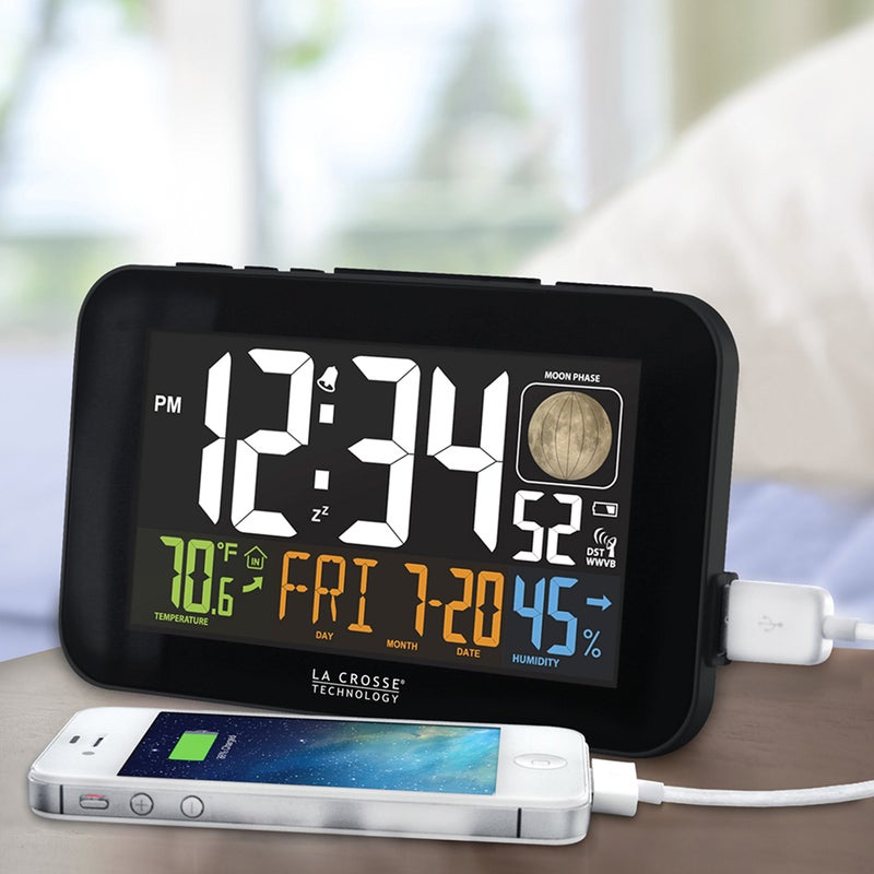 La Crosse Technology 617-1485B Atomic Color Alarm Clock with USB Charging Port - Image 5